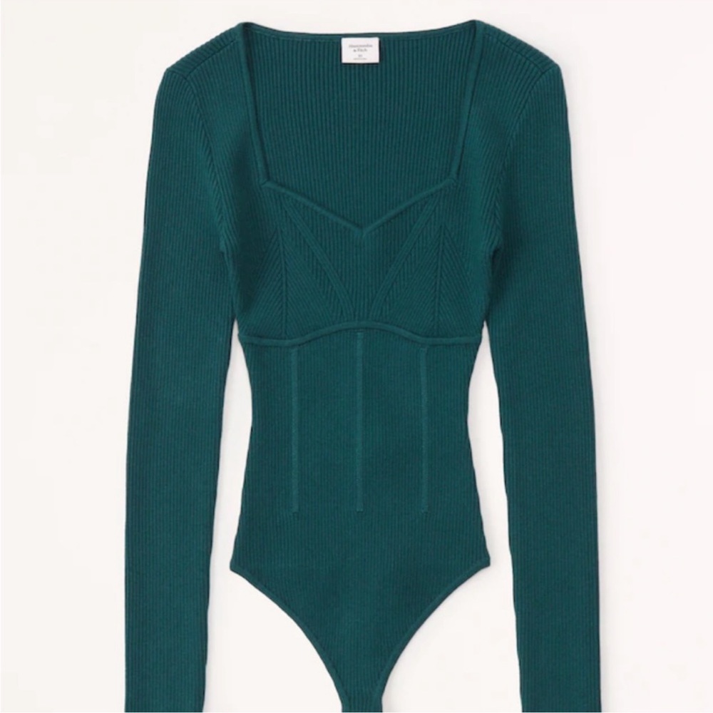 Abercrombie Green Corset Sweater Bodysuit
